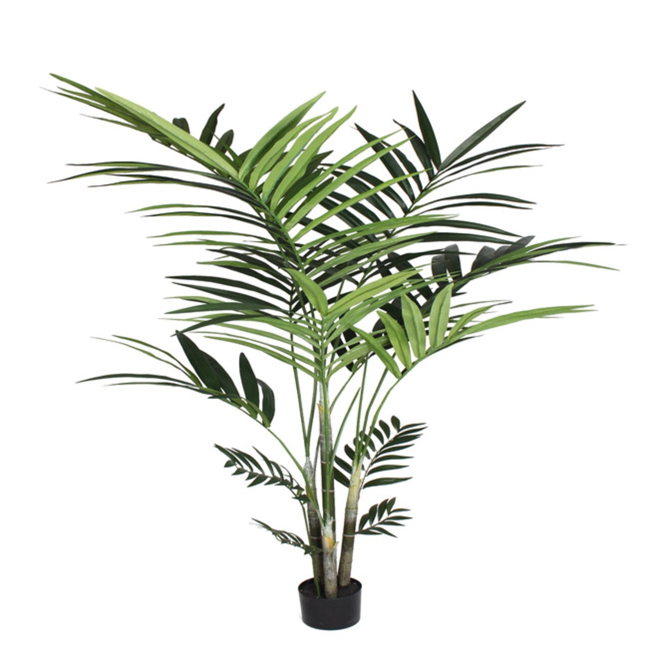 3-Pack 6' Artificial Kentia Palm Trees with 191 Realistic Leaves – Faux Indoor Green Plants in Pots – Tropical Home & Office Decoration with No Maintenance
